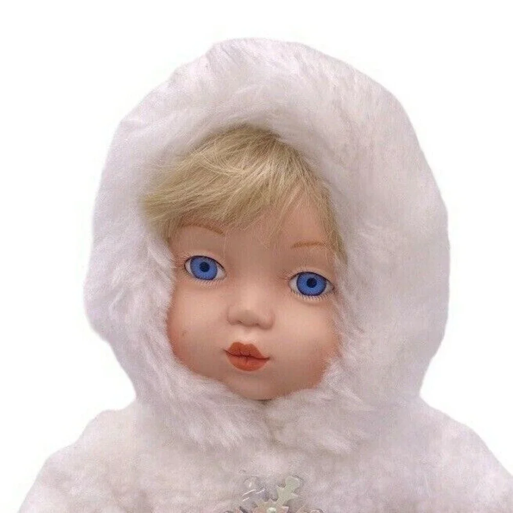 Vintage 1995 Ashton Drake SnowBabies Porcelain Doll Titus Tomescu White Snowsuit